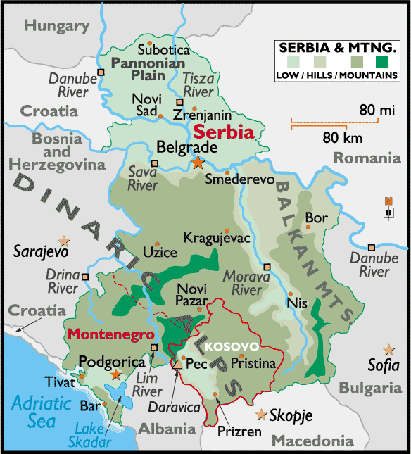 serbie villes carte